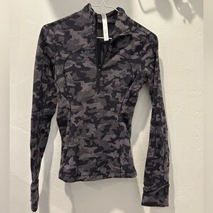 Lululemon Athletica Gray Camouflage Quarter-Zip Sweatshirt